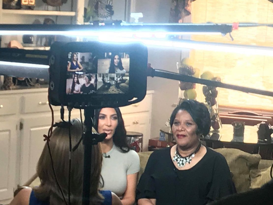 Kim Kardashian West meets Alice Johnson during an interview that aired Thursday on NBC's "Today" show. 
