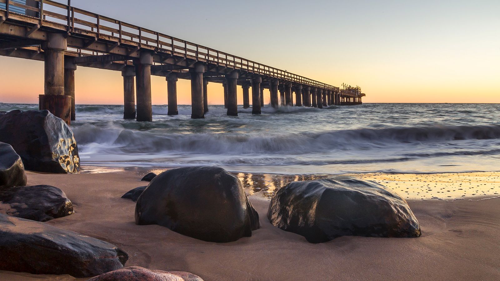 Coffee Break at the Jetty Wallpaper - Beach Scenery