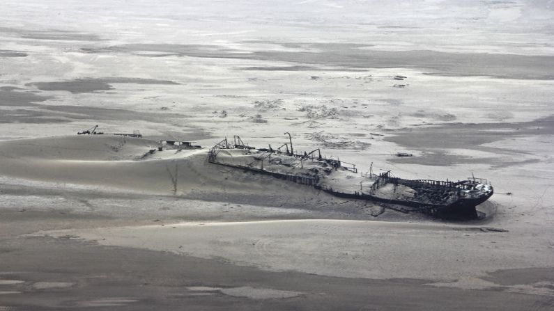 <strong>Ship skeletons: </strong>This wreck near Walvis Bay is one of the hundreds of doomed ships whose wooden or metal skeletons litter the area. 