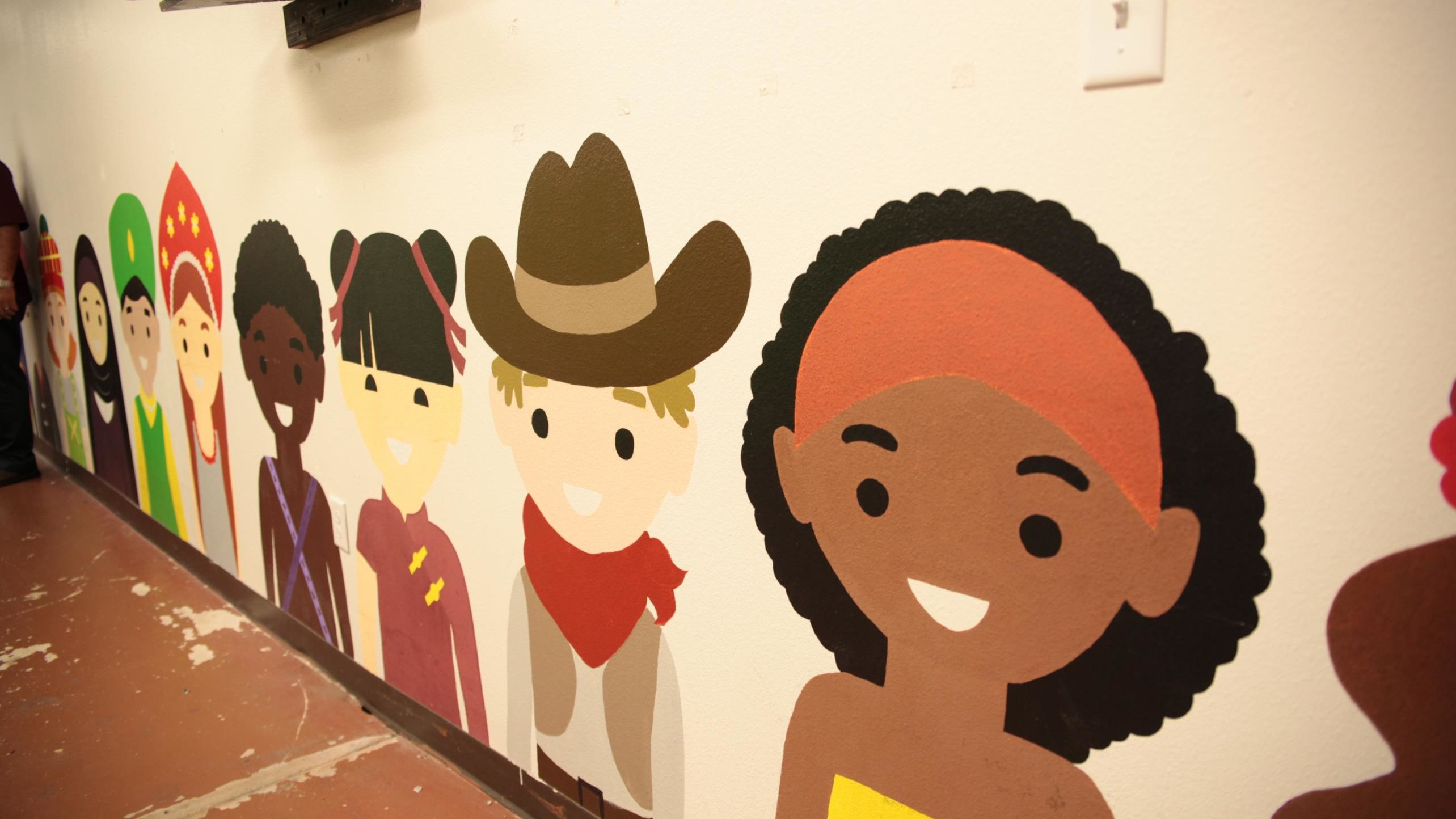 A mural at the shelter.