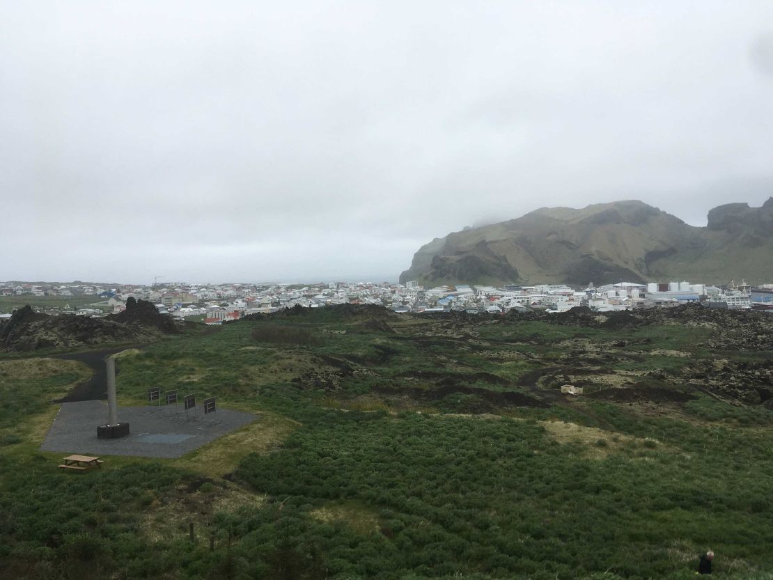 The town of Vestmannaeyjar in the distance is home to Icelandic national coach Heimir Hallgrimsson.