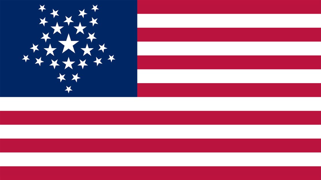 A number of "Great Star flags" were designed in the 19th and 20th centuries. The most famous was proposed in 1818 for use in the Navy but was rejected by Congress.