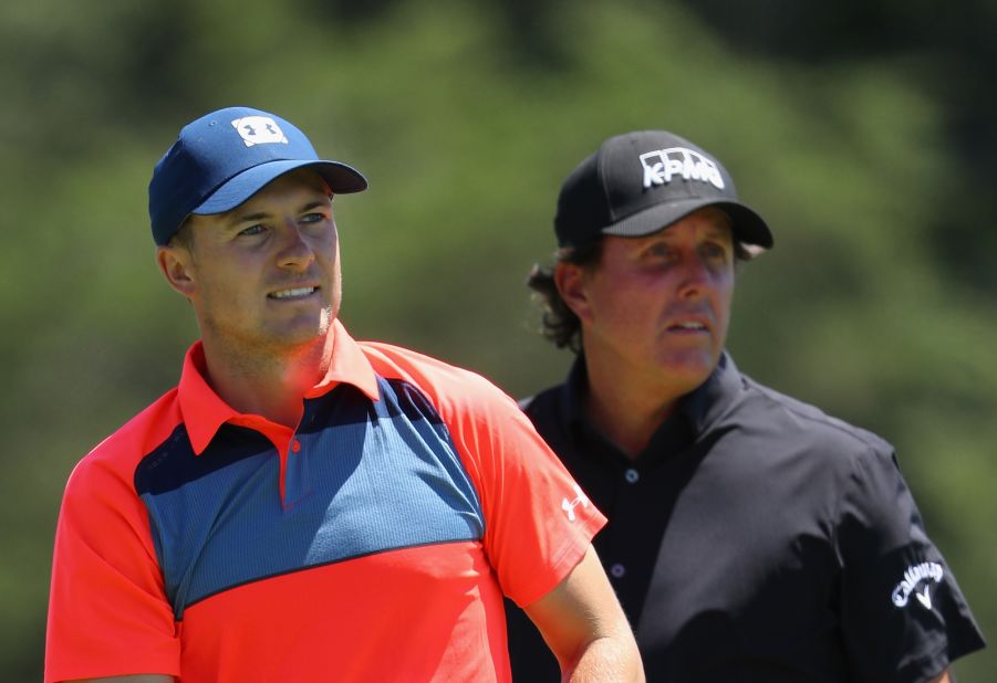 Spieth, the 2015 winner, took 78, while six-time runner-up Mickelson shot 77 as he chases the final leg of the career grand slam.