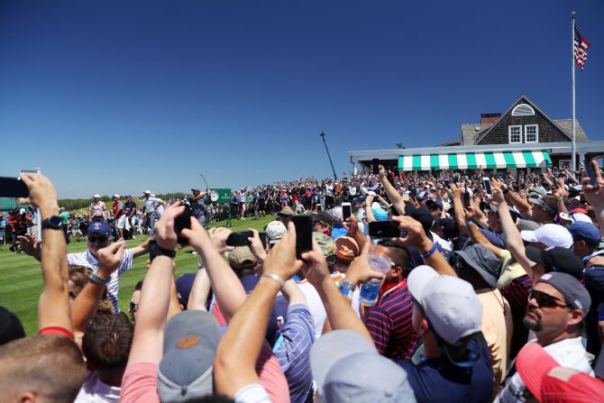 Former world No.1 Tiger Woods, playing his first US Open since 2015 after back surgeries, drew huge crowds at the historic Hamptons venue.