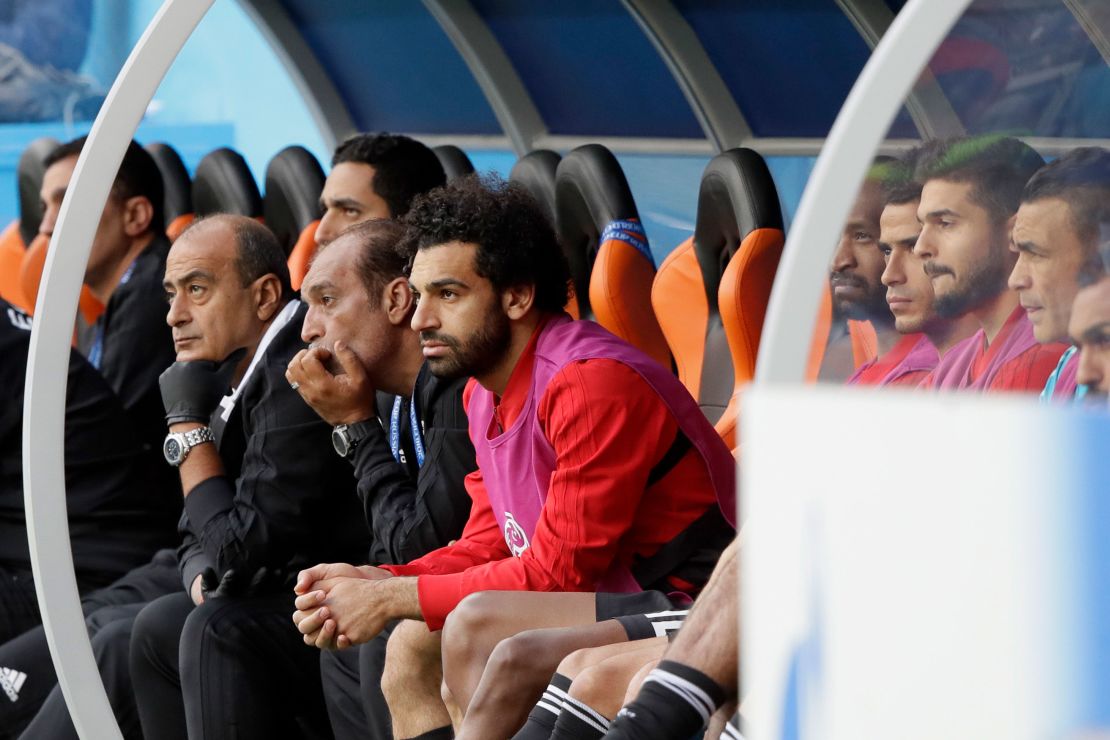 Salah watches on helplessly as Egypt fall to defeat.