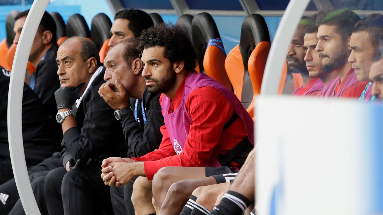 Salah watches on helplessly as Egypt fall to defeat.