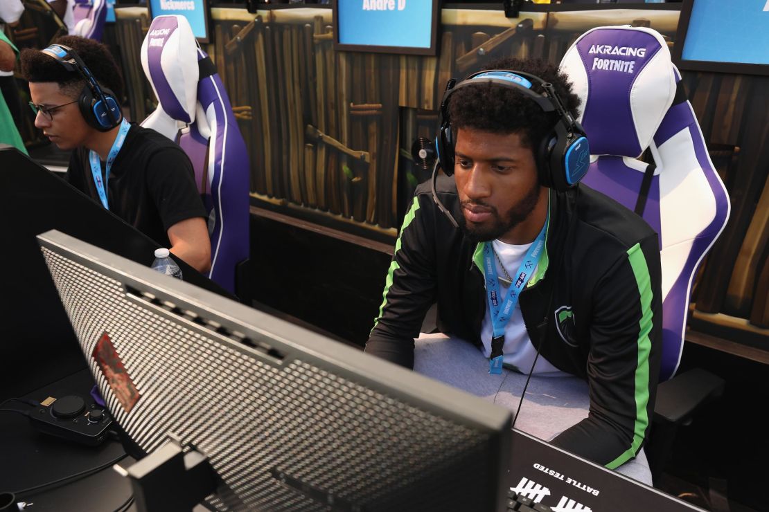 NBA player Paul George competes in Epic Games' "Fortnite" Tournament at E3 this month in Los Angeles.  