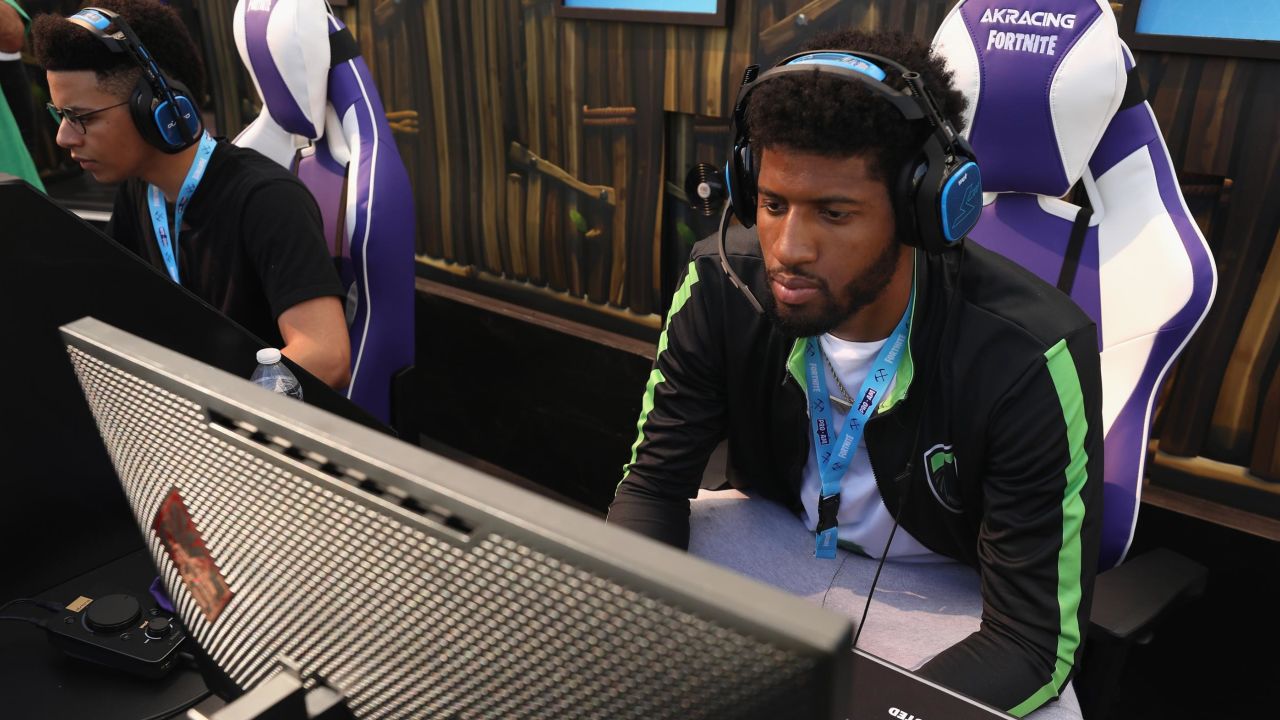 NBA player Paul George competes in Epic Games' "Fortnite" Tournament at E3 this month in Los Angeles.  