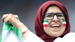 SAINT PETERSBURG, RUSSIA - JUNE 15:  An Iran fan enjoys the pre match atmosphere prior to the 2018 FIFA World Cup Russia group B match between Morocco and Iran at Saint Petersburg Stadium on June 15, 2018 in Saint Petersburg, Russia.  (Photo by Richard Heathcote/Getty Images)
