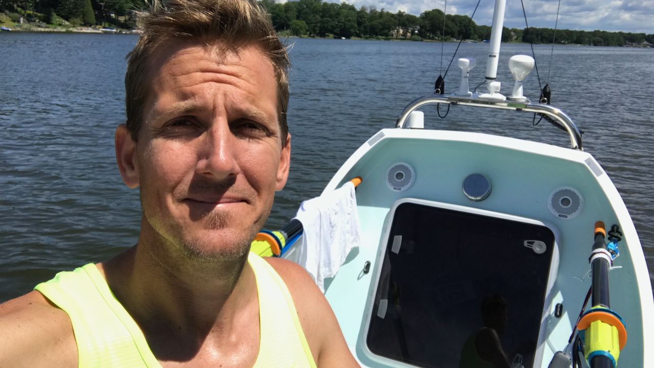 Bryce Carlson, a 37-year-old high school teacher in Cincinnati, Ohio, aims to be the first American to row solo, unsupported across the north Atlantic Ocean.