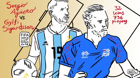 Argentina and Iceland faced off in the Group D opener on June 16 -- the so-called "Group of Death." Both Sergio "Kun" Aguero of Argentina and Iceland's Gylfi Sigurdsson suffered knee injuries prior to the World Cup.