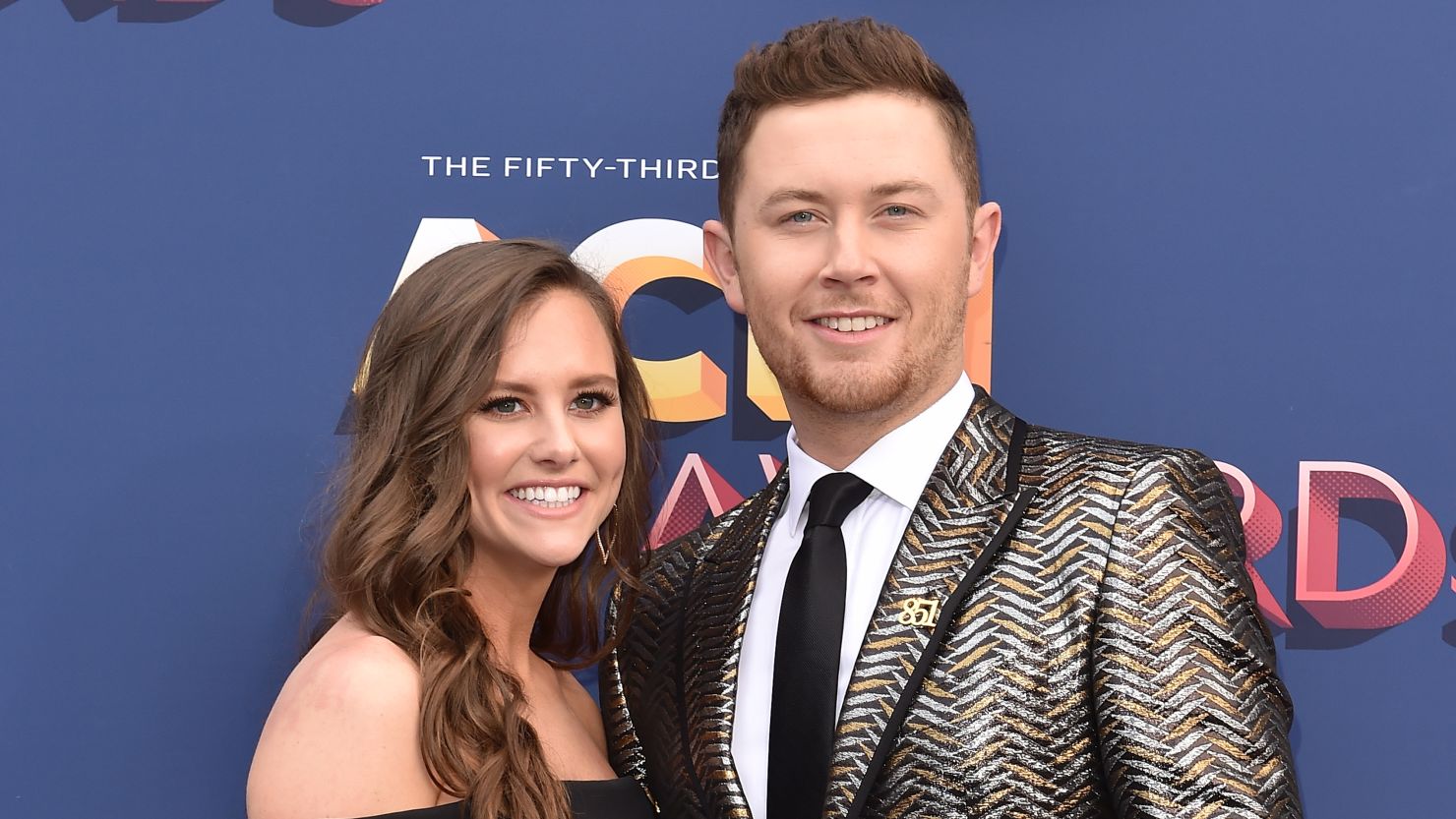 Singer Scotty McCreery and Gabi Dugal attend the 53rd Academy of Country Music Awards on April 15, 2018, in Las Vegas.  