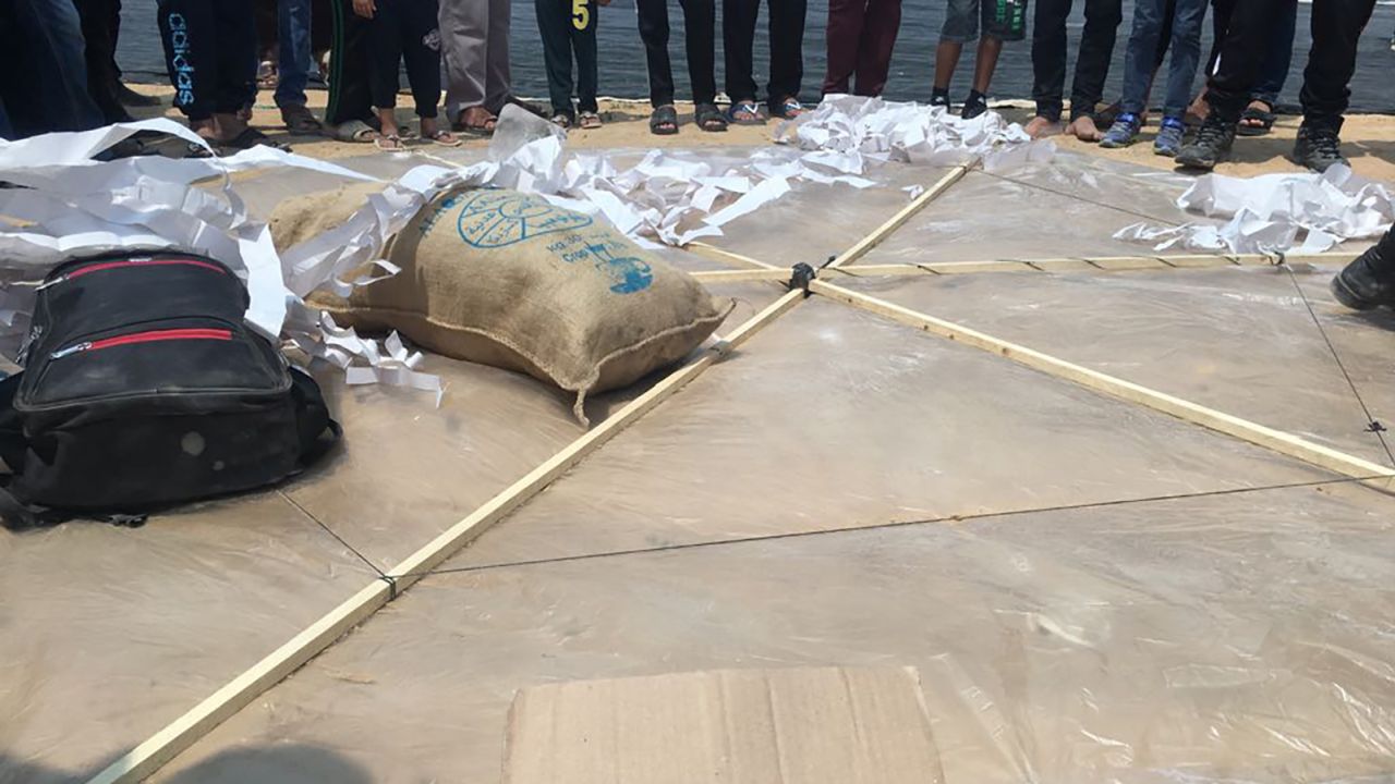CNN witnessed this kite being made in Gaza last week.