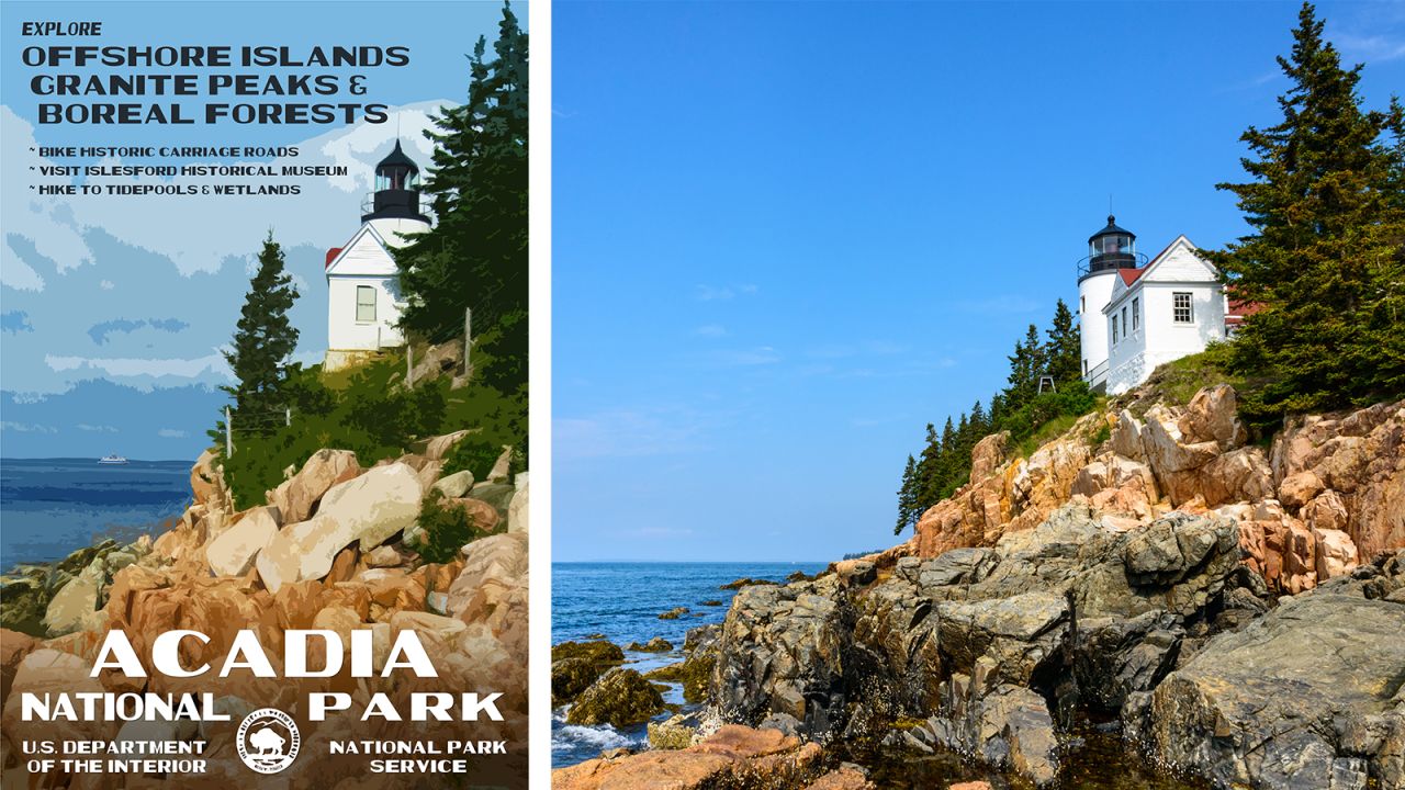 <strong>Acadia National Park, Maine: </strong>The historic lighthouse at Bass Harbor is the perfect location to show off the rugged coastline and the Atlantic Ocean. 