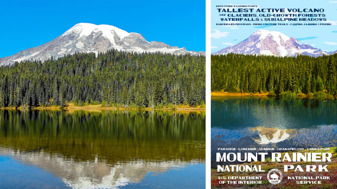 <strong>Mount Rainier National Park, Washington: </strong>Says Decker: "I had to wait several hours for the wind to die down in order to actually get a reflection of Mount Rainier in Reflection Lake."