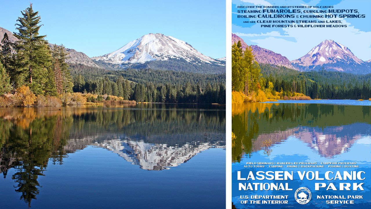 <strong>Lassen Volcanic National Park, California:</strong> "After several days of rain," says Decker, "I finally captured the fall colors reflecting on Manzanita Lake in October. It snowed six inches the next day." 