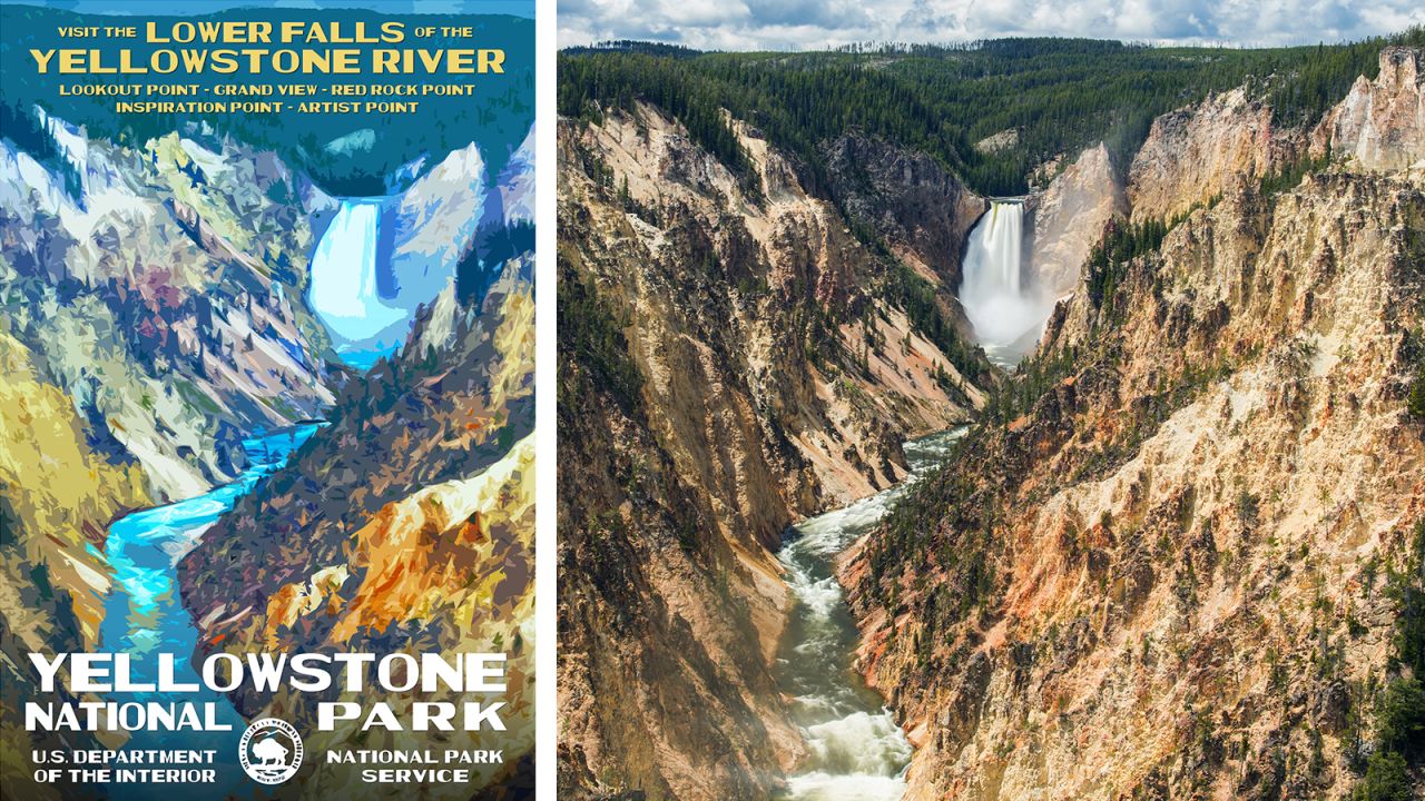 <strong>Yellowstone National Park, Idaho/Montana/Wyoming:</strong> Lower Falls of the Yellowstone River as seen from Artist Point is one of the must-see views when visiting Yellowstone. At this distance you can really see how the water carved this canyon. 