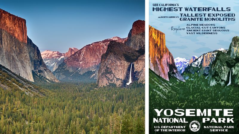 National Parks of Montana - discount 2 Poster Set with - Glacier National Park & Yellowstone National Park, Signed by the Artist.