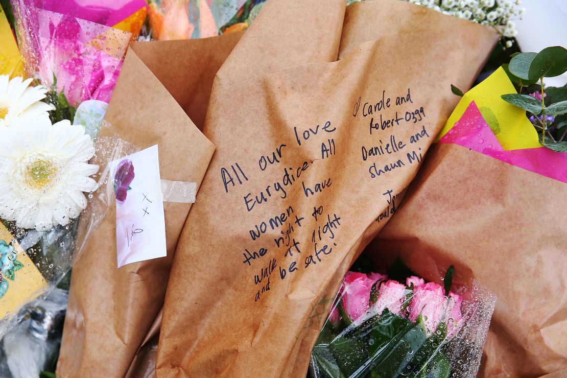 A message left on flowers laid at the site.