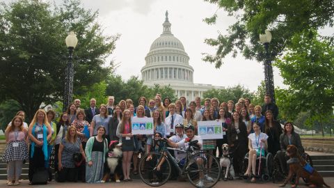 Members of Dysautonomia International lobbying for funding for POTS research.