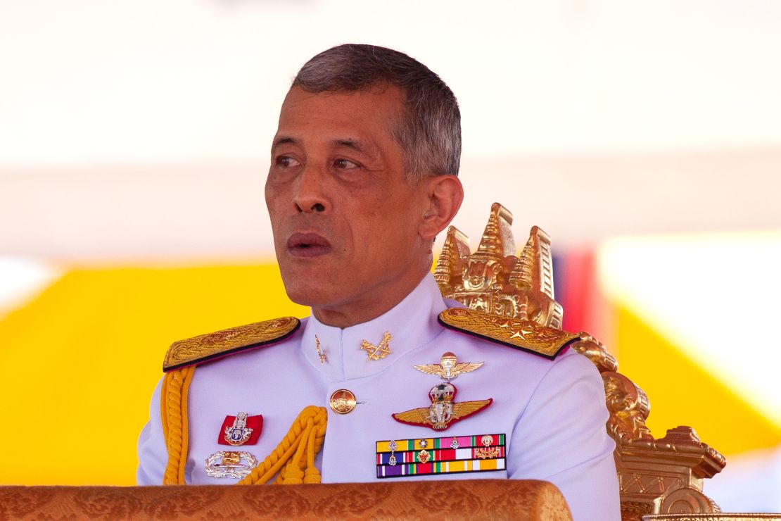 Thai King Maha Vajiralongkorn outside Bangkok's royal palace on May 14, 2018.