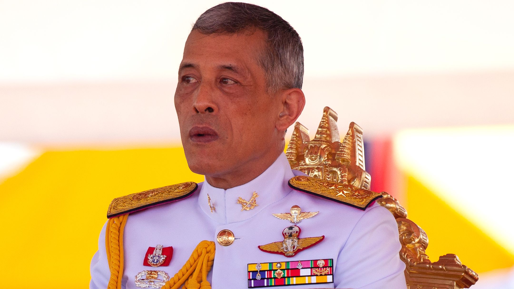 Thai King Maha Vajiralongkorn outside Bangkok's royal palace on May 14, 2018.