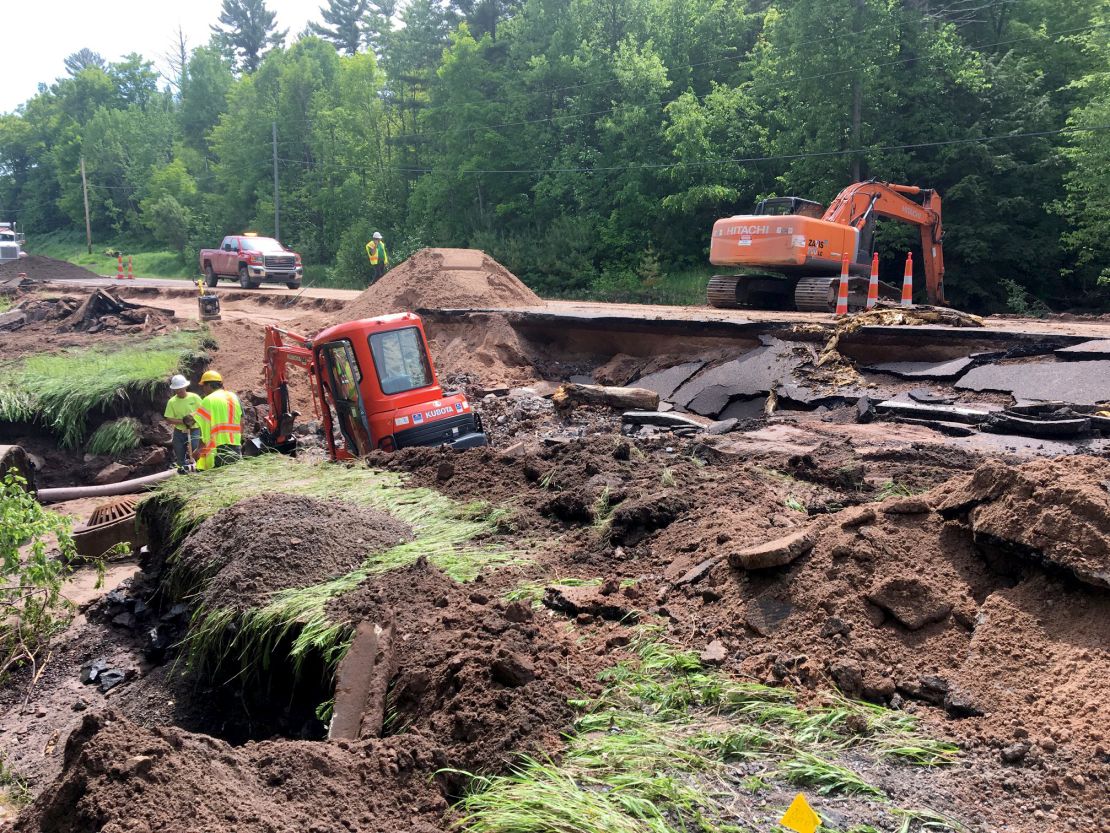 Michigan Department of Transportation images show flood  damage. Some areas received up to 8 inches of rain.