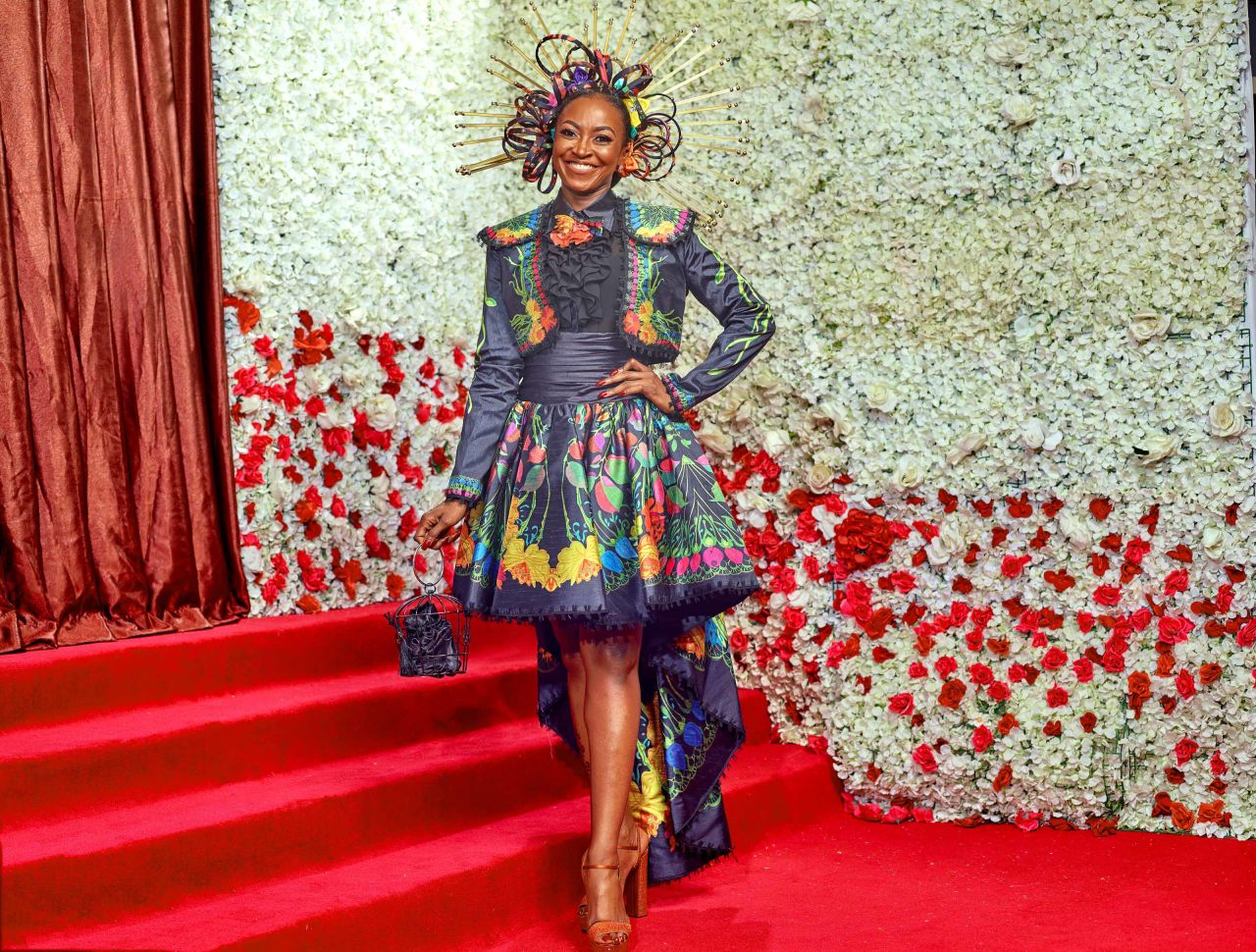 Veteran Nollywood actress Kate Henshaw in designer Enthyst Fashion Link and Zubby Definition headpiece.