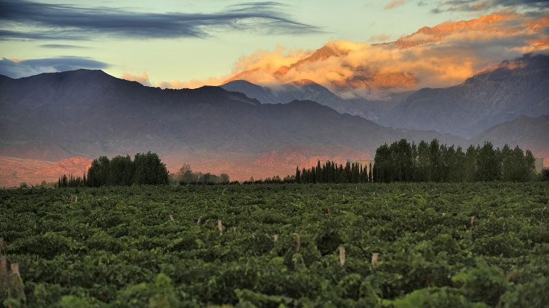 <strong>Mendoza, Argentina:  </strong>Savoring a glass of Malbec as the sun hits the peaks of the Andes, it's hard to imagine a more perfect place to relax than the vineyards around the largest wine region in Argentina.