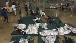 Customs and Border Patrol released the below pictures from McAllen, Texas detention facility. 
In using these pictures, CNN networks need to state that though media was able to tour the facility earlier today, they were barred from shooting any pictures or video, CPD cited privacy concerns as the reason.