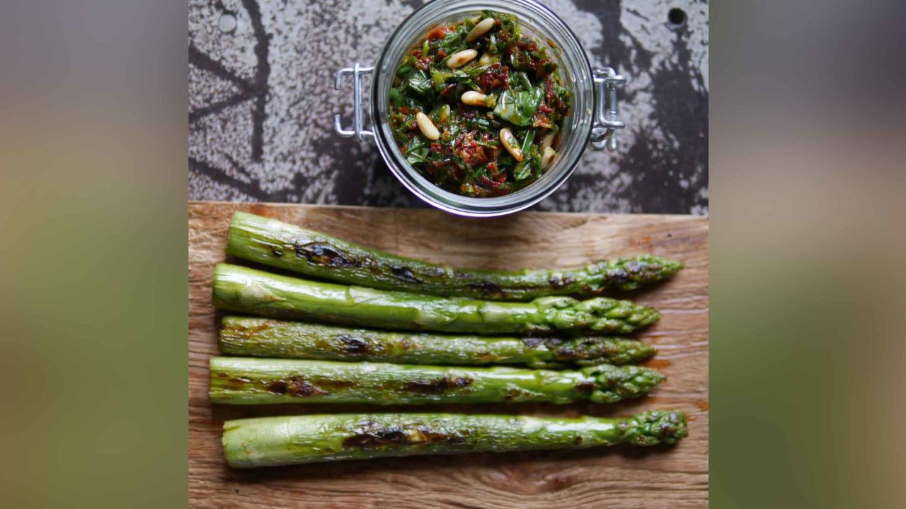 Yann Sommer's cooking blog is full of healthy eating recipes such as this asparagus dish which is one of his favorites.