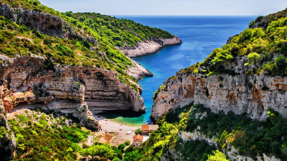 Stiniva beach is based on the island of Vis, which is in southern Croatia.