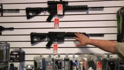 BENSON, AZ - SEPTEMBER 29:  Gun shop owner Jeff Binkley displays AR-15 "Sport" rifles at Sarge's Sidearms on September 29, 2016 in Benson, Arizona. He said he redesigned and renamed his store just this year. Gun shops are proliferate in Arizona, which regulates and restricts weapons less than anywhere in the United States.  (Photo by John Moore/Getty Images)