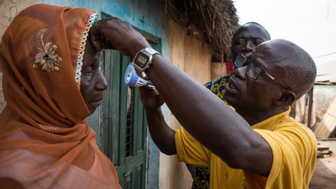 Fuseini Kwadja, an ophthalmic nurse, screens communities in Yendi, Ghana.