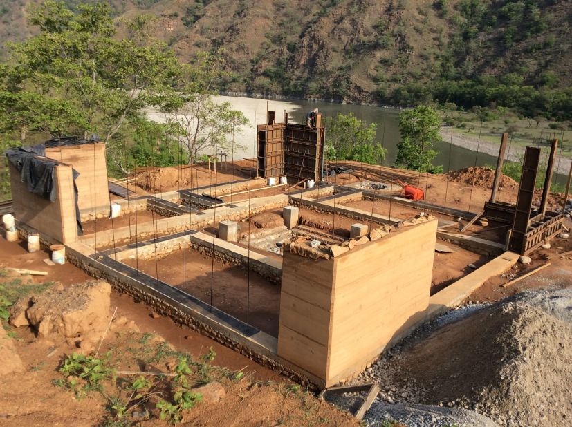 Eventually, Vertical University hopes to consist of six different campuses, all in different climatic zones, to teach students about Nepal's various landscapes. Here, the Kurule Tenupa campus is under construction.<br />