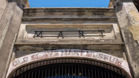 The entrance to the Old Slave Mart in Charleston, believed to be the site of the last slave auction facility in South Carolina