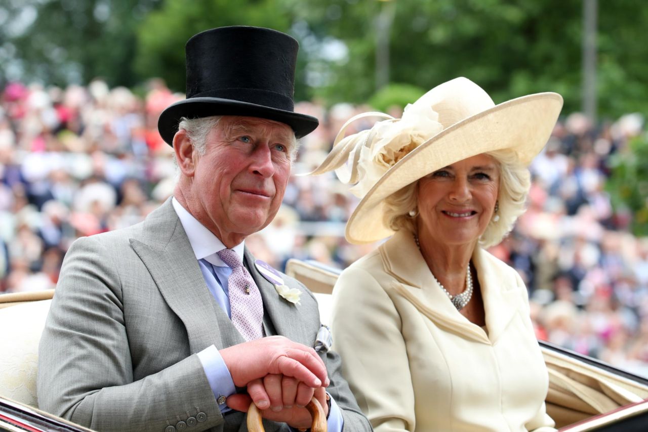 Prince Charles, the Prince of Wales, and Camilla, Duchess of Cornwall, rode in the second carriage during the royal procession.