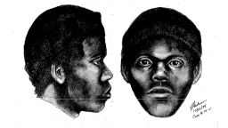 A police sketch of "The Doodler" released by the San Francisco police department in 1975.