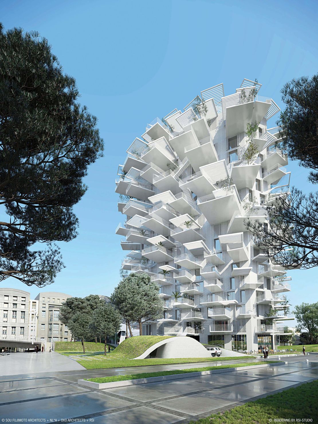 An artist's rendering of L'Arbre Blanc, a building currently under construction in Montpellier, France