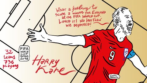 Tottenham Hotspur striker Harry Kane scored his first goal at a World Cup finals in England's 2-1 win over Tunisia. After getting his first he then headed in England's winner.