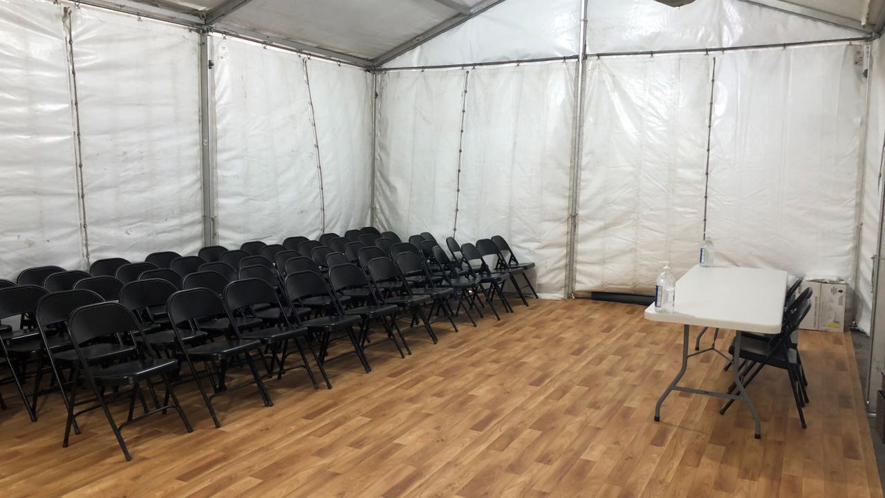 A Department of Health and Human Services photo shows the intake area.