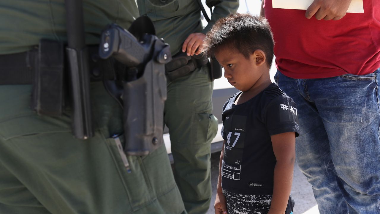 A Honduran boy and father seeking asylum were taken into custody by US Border Patrol in June.
