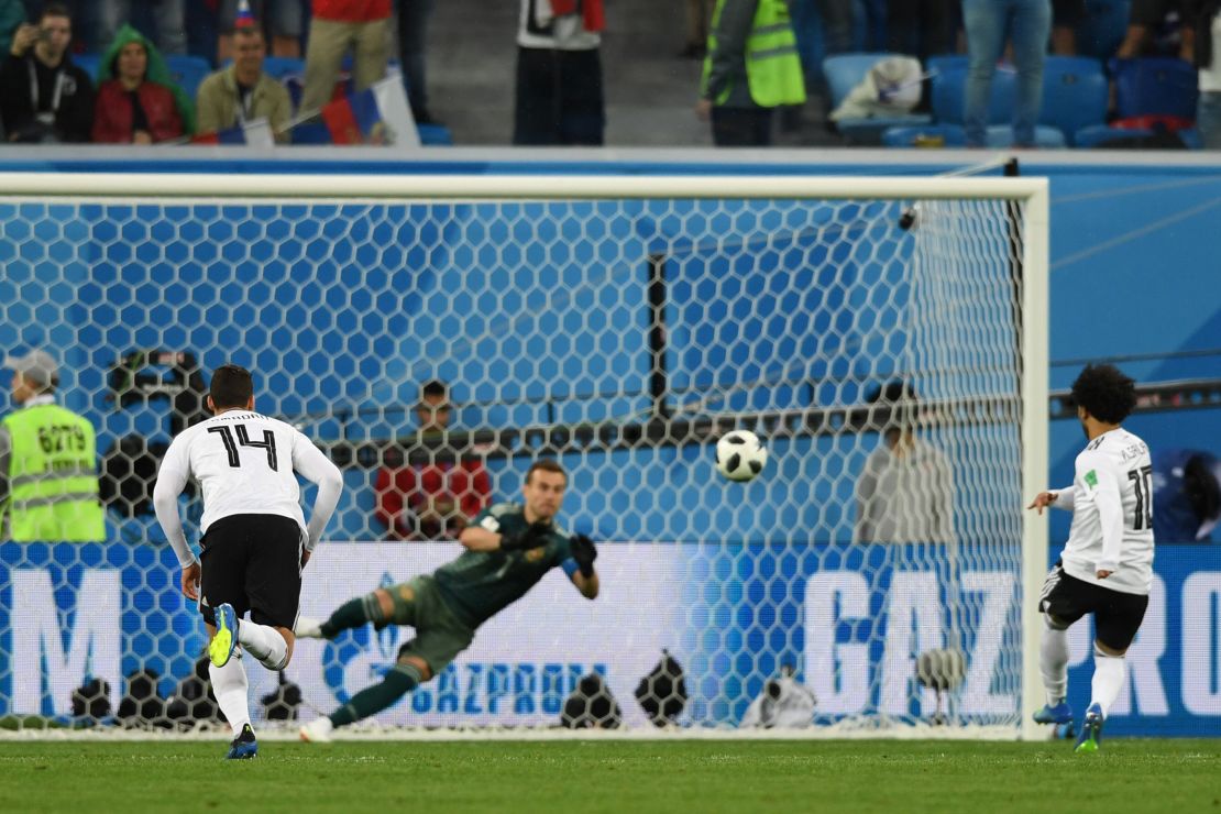 Salah scored from the penalty spot during Egypt's 3-1 defeat by host nation Russia.