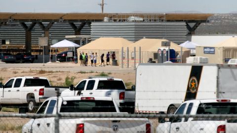 View of a temporary detention center in Tornillo, Texas, for underage immigrants who entered the US illegally. Herika Martinez/AFP/Getty Images 