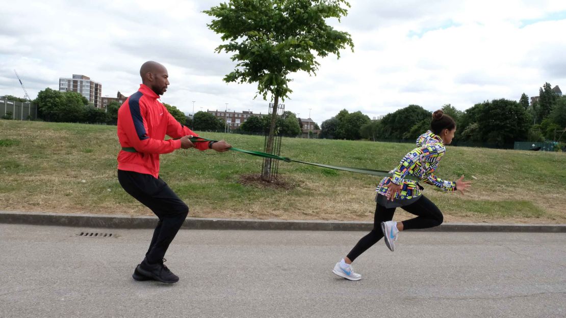 Ali -- pictured here training with Fabian Collymore -- fell in love with boxing after her mother got her a membership to a local sports center in a bid to boost her confidence.