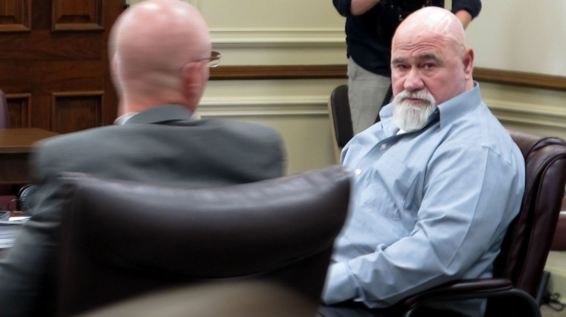 Franklin Gebhardt looks into the gallery during his trial in June.