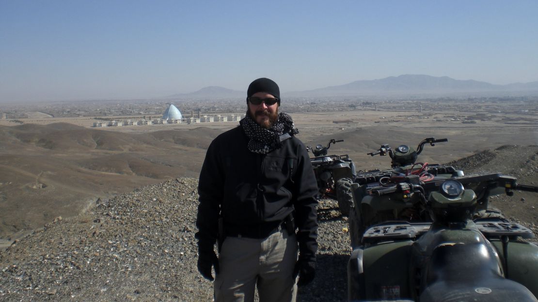 Justin Blazejewski working as a US military contractor in the Middle East. 