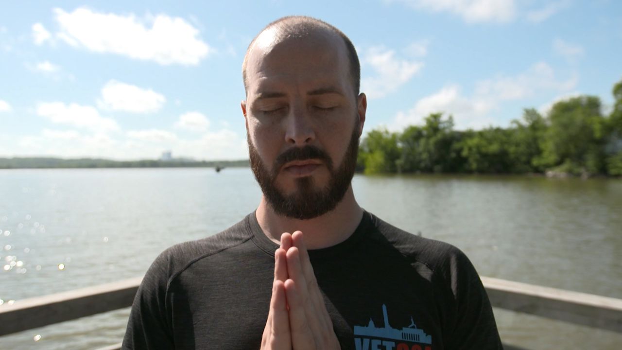 Justin Blazejewski began practicing yoga in 2008. 