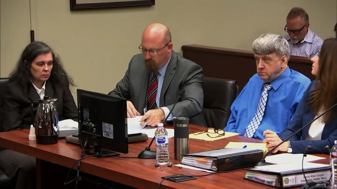 Louise Turpin, left, and David Turpin, right, sit in court for a preliminary hearing on June 20, 2018.