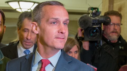 Former Trump campaign manager Corey Lewandowski is seen leaving the House Intelligence Committee in March 2018 at the U.S. Capitol in Washington, DC. (Photo by Tasos Katopodis/Getty Images)